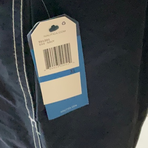 Nautica Mens Quick-Dry Logo Swim Trunk Shorts - Picture 3 of 4